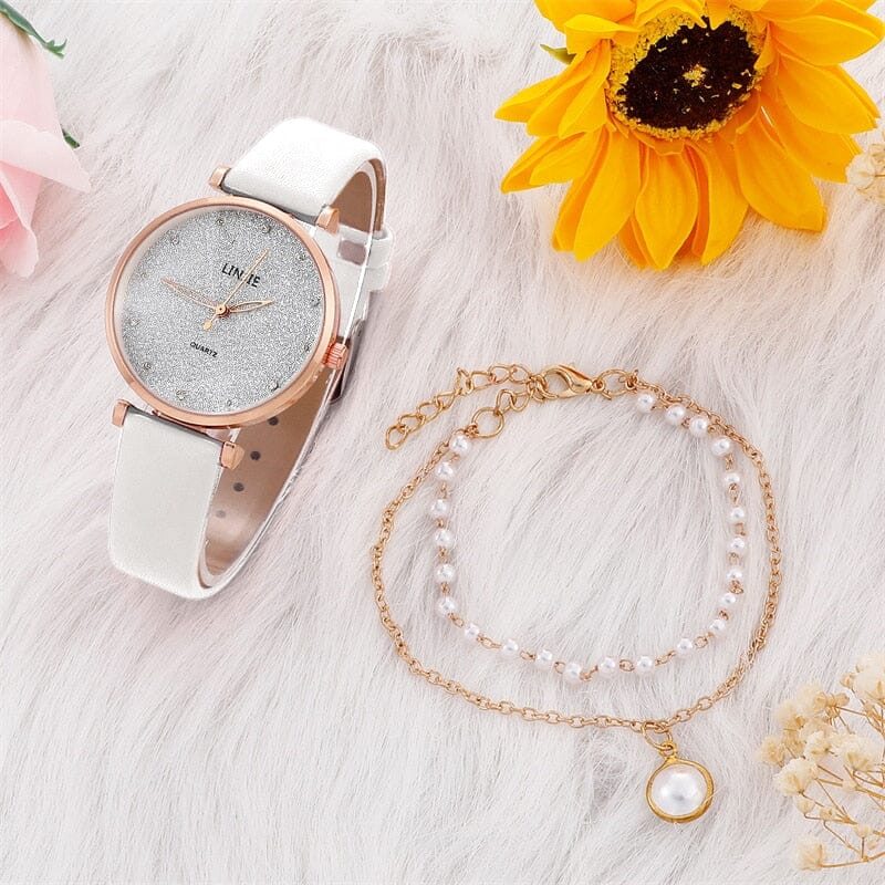 Relógios Femininos Conjunto Luxo LOJA Branco 